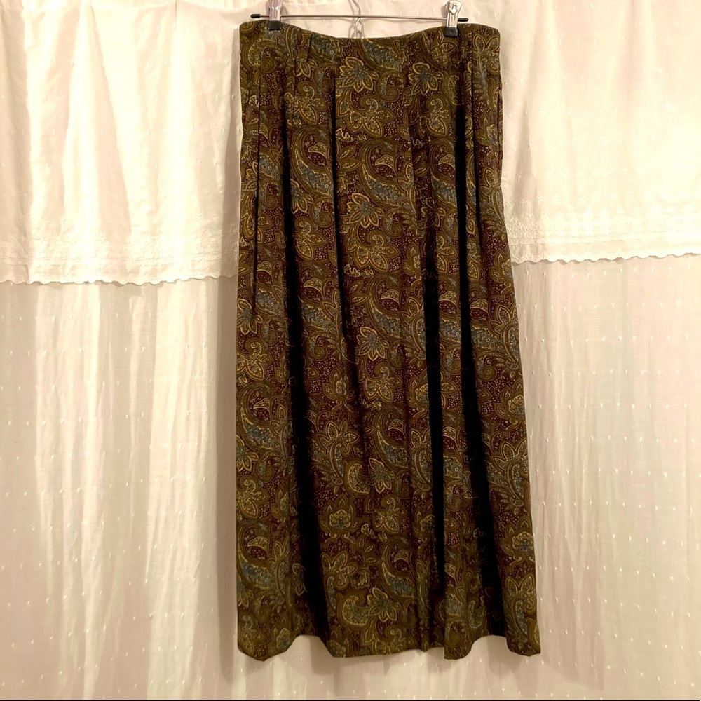 Vintage Orvis Velveteen Paisley Skirt